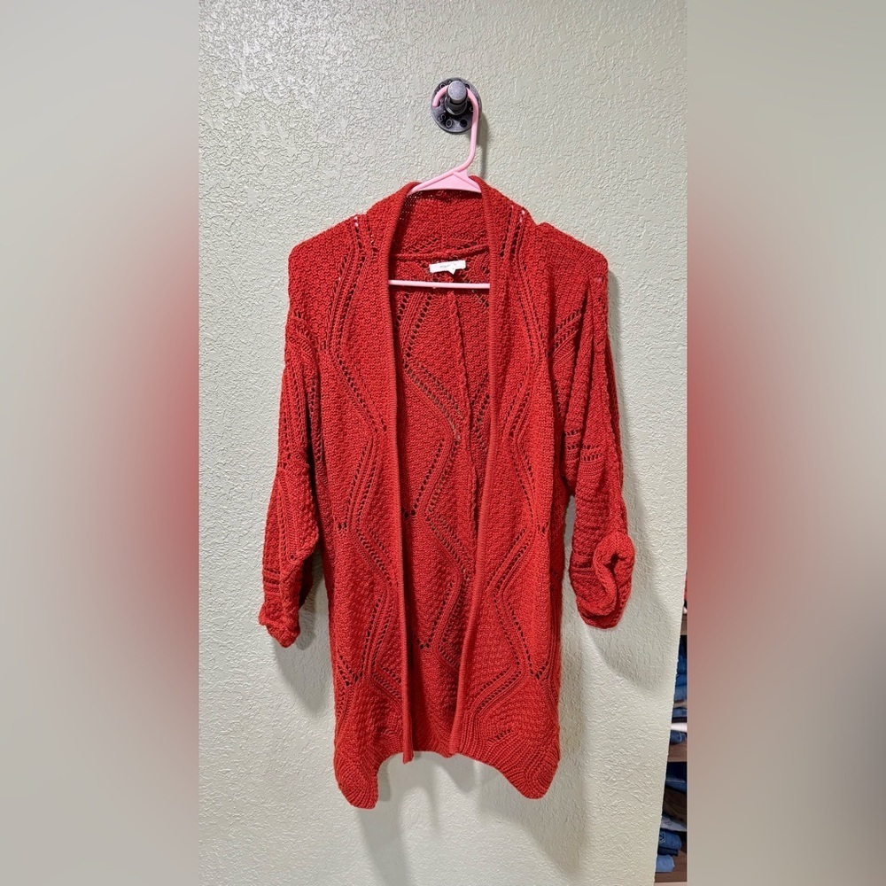 Maurices Orange Open-Front Cardigan